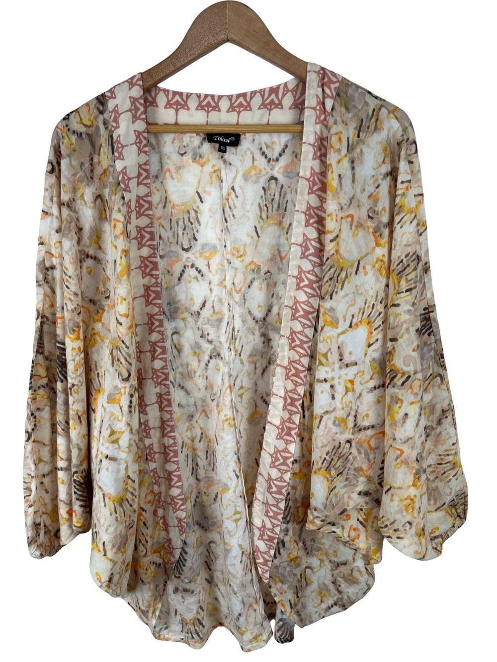 Tolani 100% Modal Floral Kimono Open Front Boho OS